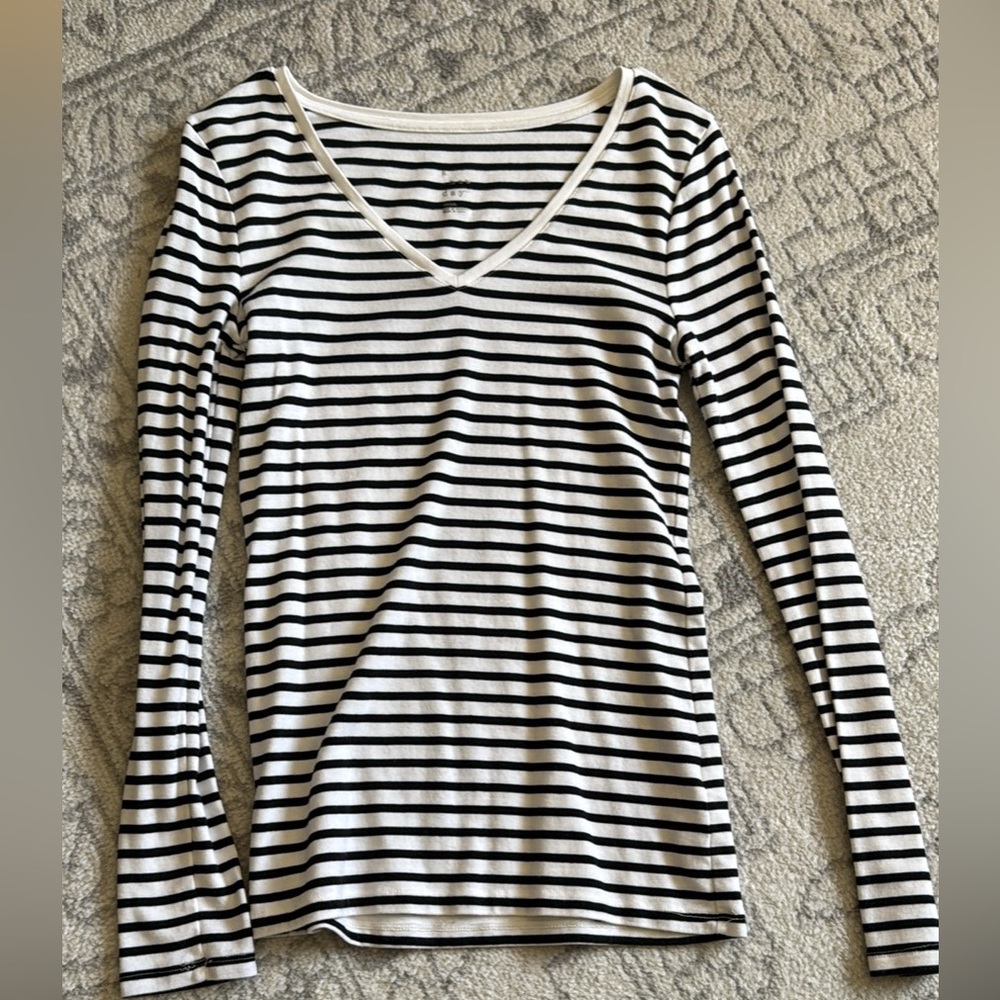 A New Day Black and White Striped Women's Top
